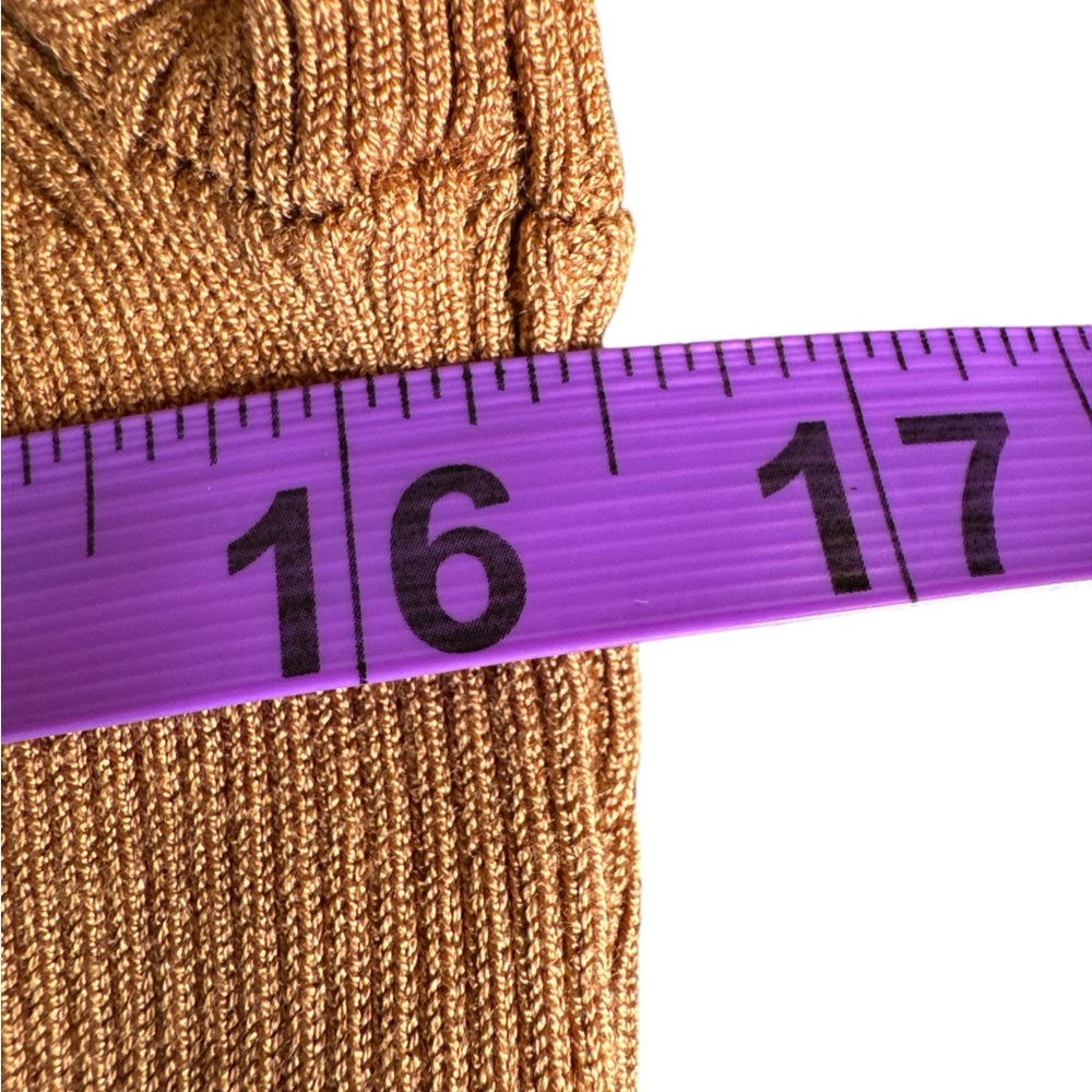 INC INTERNATIONAL CONCEPTS Ribbed Mock Neck Sweater in Brown Saira, Size L. - Picture 12 of 13